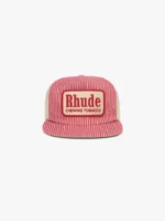 Rhude Red Striped Tobacco Trucker Hat