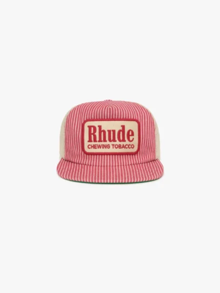 Rhude Red Striped Tobacco Trucker Hat